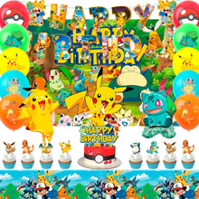 Lade das Bild in den Galerie-Viewer, Pokemon Kindergeburtstag Deko Set mit Banner, Ballons, Kuchen Topper
