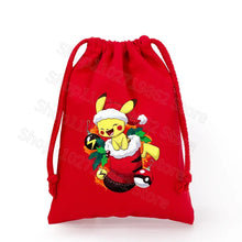 Load image into Gallery viewer, Weihnachtliche Pokemon Pikachu Tassche mit Kordel für Nikolaus, Weihnachten Geschenke etc.
