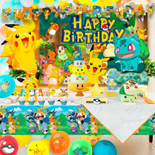 Lade das Bild in den Galerie-Viewer, Pokemon Kindergeburtstag Deko Set mit Banner, Ballons, Kuchen Topper
