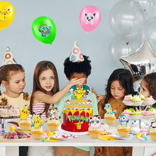 Lade das Bild in den Galerie-Viewer, Pokemon Pikachu Happy Birthday Kuchen Deko Set mit 25 Teilen Geburtstag Kindergeburtstag
