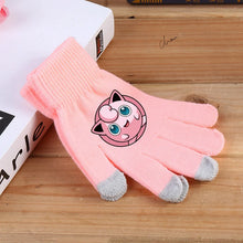 Load image into Gallery viewer, Flauschige Winter Handschuhe mit Pokemon Motiven in Pink oder Schwarz
