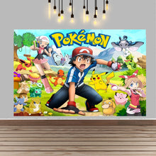 Lade das Bild in den Galerie-Viewer, Pokemon Pikachu Kindergeburtstag große Poster Banner Hintergrund Deko
