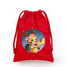 Load image into Gallery viewer, Weihnachtliche Pokemon Pikachu Tassche mit Kordel für Nikolaus, Weihnachten Geschenke etc.
