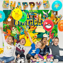 Lade das Bild in den Galerie-Viewer, Pokemon Kindergeburtstag Deko Set mit Banner, Ballons, Kuchen Topper
