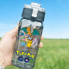 Load image into Gallery viewer, 600ml Pokémon Glurak, Pummeluff, Schiggy Wasserflasche Trinkflasche für Sommer und Freizeit
