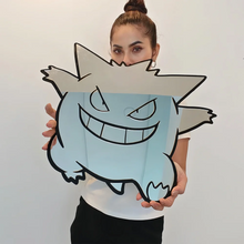 Lade das Bild in den Galerie-Viewer, Gengar Acryl Spiegel - Pokemon Deko, Wandspiegel, Geschenkidee (ca.40cm)
