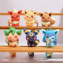 Lade das Bild in den Galerie-Viewer, Farbenfrohe Evoli Eevee Evolution Keychains, Schlüsselanhänger, Flamara, Nachtara, Blitza, Aquana etc.
