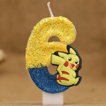 Lade das Bild in den Galerie-Viewer, Pokemon Geburtstagskerze mit Jahreszahl und Pikachu Motiv
