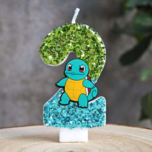 Lade das Bild in den Galerie-Viewer, Glitter Pokmeon Pikachu Kerzen für Geburtstage mit Jahreszahl in verschiedenen Farben
