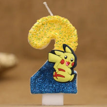 Lade das Bild in den Galerie-Viewer, Pokemon Geburtstagskerze mit Jahreszahl und Pikachu Motiv
