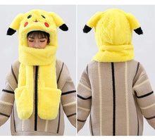 Lade das Bild in den Galerie-Viewer, Pikachu Winter Schal mit Handschuhfach Extra Warm
