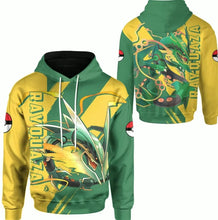 Load image into Gallery viewer, Pokemon Hoodie Pullover mit Rayquaza Motiv
