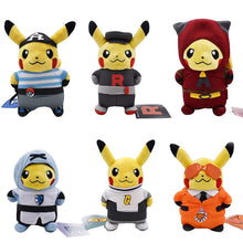 Lade das Bild in den Galerie-Viewer, 6x Pokemon Pikachu Cosplay Plüsch (ca. 20cm) Team Rocket kaufen

