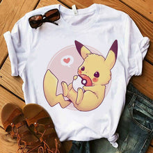 Load image into Gallery viewer, Pokemon T-Shirt für Frauen / Mädchen Snorlax Togepi Squirtle Japanese T-Shirt kaufen
