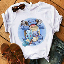 Load image into Gallery viewer, Pokemon T-Shirt für Frauen / Mädchen Snorlax Togepi Squirtle Japanese T-Shirt kaufen
