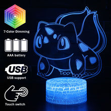Lade das Bild in den Galerie-Viewer, Pocket Monster Bisaknosp 3D Nachttischlampe mit 16 wechselnden Farben kaufen

