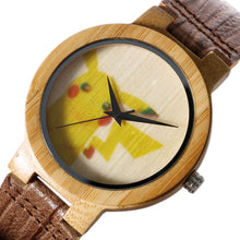 Load image into Gallery viewer, Pikachu Pokemon Bambus Holz Armbanduhr kaufen
