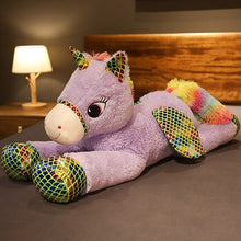 Load image into Gallery viewer, XXL Regenbogen Einhorn Kuscheltier Einhörner Stofftiere 90cm kaufen
