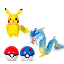 Lade das Bild in den Galerie-Viewer, Pokemon Pokeball Set mit Figur (Pikachu, Glurak, Bisaflor, Turtok, Garados) kaufen
