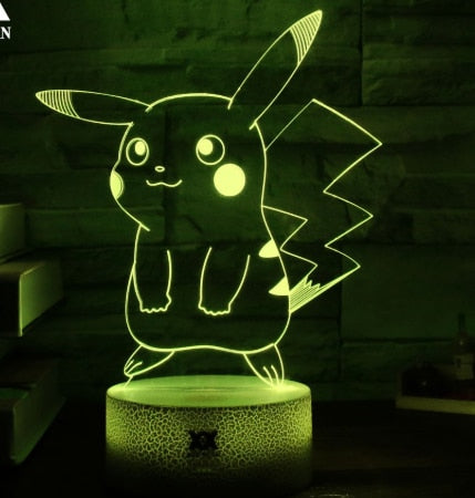 Pikachu Pokemon 3D LED Lampe mit bis zu 7 Farben im Wechsel kaufen