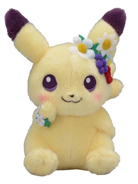 Pikachu oder Evoli Niedliche Kuschel Pokemon (ca. 18cm) Blumen Edition kaufen