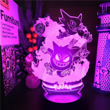 Lade das Bild in den Galerie-Viewer, Pokemon Gengar Nacht Lampe Licht mit Farbwechsel kaufen
