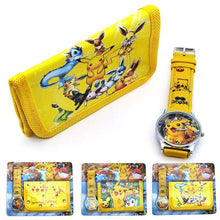 Lade das Bild in den Galerie-Viewer, Pokemon Kinder Armbanduhr mit Kinder Portmonee Set kaufen
