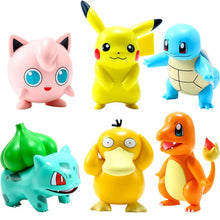 Lade das Bild in den Galerie-Viewer, 6er Set Pokemon Figuren: Pikachu, Pummeluff, Schiggy, Bisasam, Enton und Glumanda kaufen
