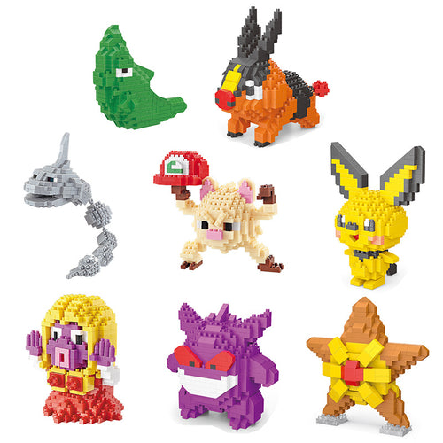 Pokemon Klemm-Baustein Figuren: Sterndu, Gengar, Pikachu, Floink, Kussilla, Rossana, Menki, kaufen