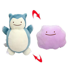 Lade das Bild in den Galerie-Viewer, 2 in 1 Snorlax / Ditto Transformer Plüsch Figur (ca. 30cm) kaufen
